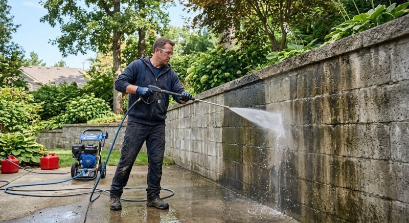 Retaining Wall Power Washing Service